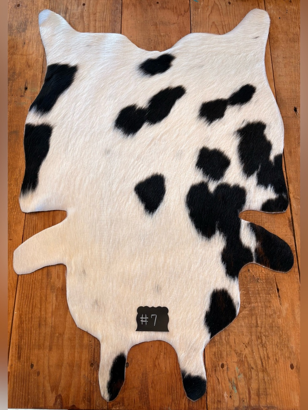 Black and White Mini Authentic Cowhide Accent Rug